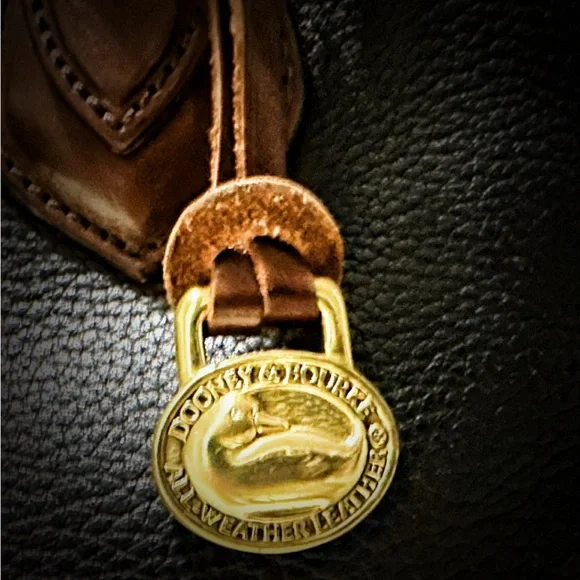 VintageY2K Dooney & Bourke tote handbag Crossbody bag Brown and Black Leather - Picture 8 of 17